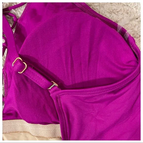 NWT! La Blanca Plus Size Island Goddess Lace-Up One Piece Swimsuit - Picture 5 of 8